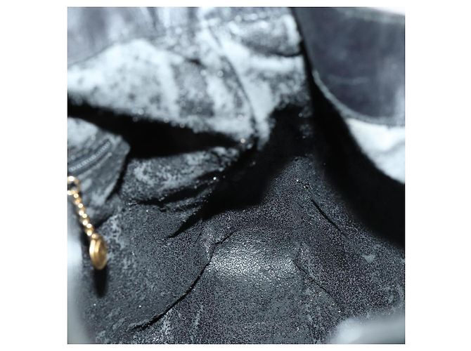Bamboo Borsa a Mano GUCCI in Camoscio 2 in 1 Nero Oro 001 2404 1638 Auth 158529 D'oro - vista 20