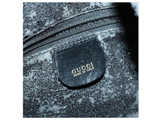 Bamboo Borsa a Mano GUCCI in Camoscio 2 in 1 Nero Oro 001 2404 1638 Auth 158529 D'oro - vista 22