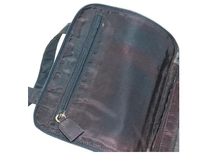 PRADA Borsa a mano in nylon nero argento Auth 161692 - vista 10