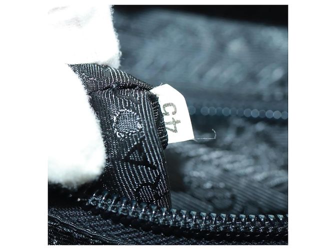 PRADA Borsa a mano in nylon nero argento Auth 161692 - vista 12