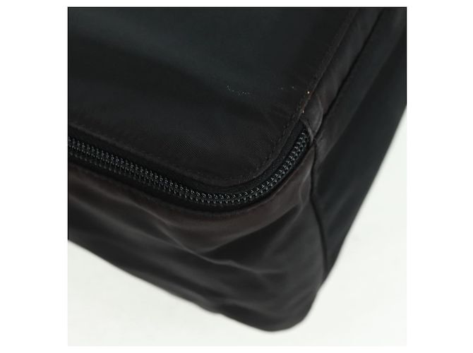 PRADA Borsa a mano in nylon nero argento Auth 161692 - vista 16