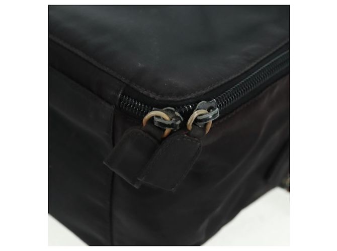 PRADA Borsa a mano in nylon nero argento Auth 161692 - vista 17