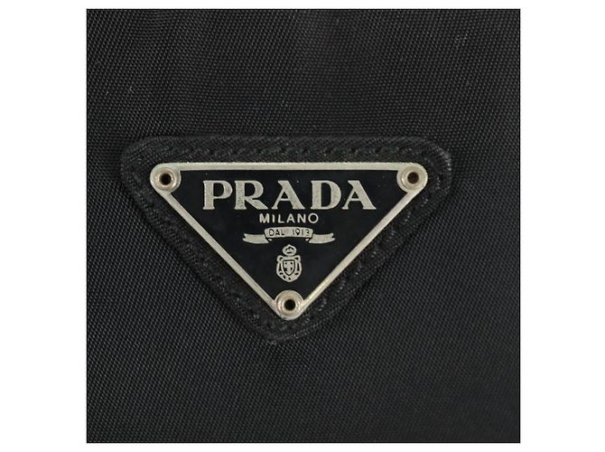 PRADA Borsa a mano in nylon nero argento Auth 161692 - vista 18