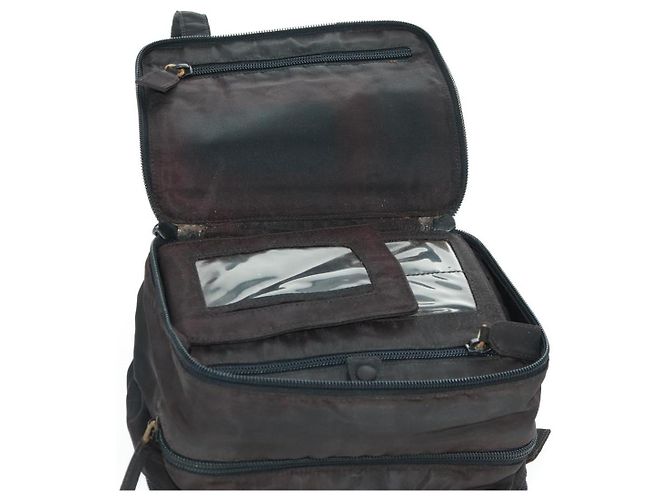 PRADA Borsa a mano in nylon nero argento Auth 161692 - vista 19