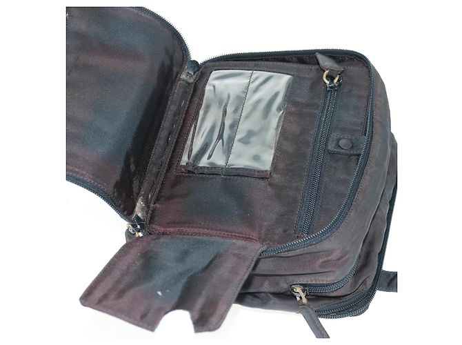 PRADA Borsa a mano in nylon nero argento Auth 161692 - vista 21