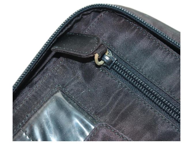 PRADA Borsa a mano in nylon nero argento Auth 161692 - vista 22