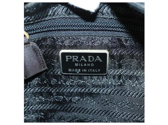 PRADA Borsa a mano in nylon nero argento Auth 161692 - vista 26