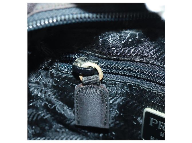 PRADA Borsa a mano in nylon nero argento Auth 161692 - vista 29