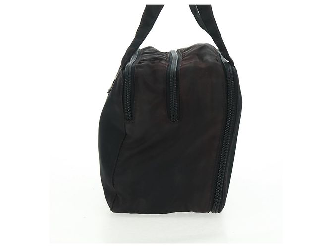 PRADA Borsa a mano in nylon nero argento Auth 161692 - vista 3