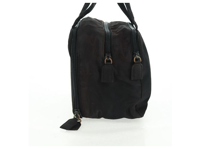 PRADA Borsa a mano in nylon nero argento Auth 161692 - vista 4