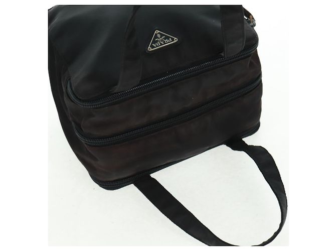PRADA Borsa a mano in nylon nero argento Auth 161692 - vista 6