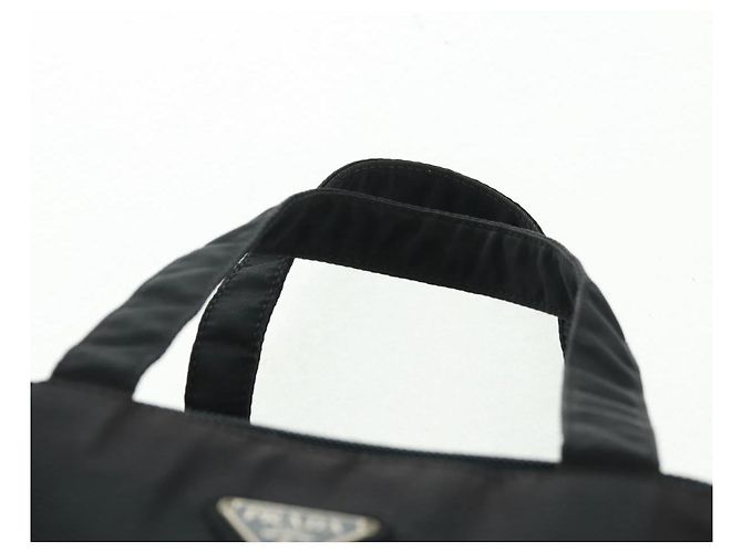 PRADA Borsa a mano in nylon nero argento Auth 161692 - vista 8