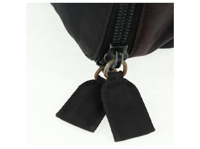 PRADA Borsa a mano in nylon nero argento Auth 161692 - vista 9