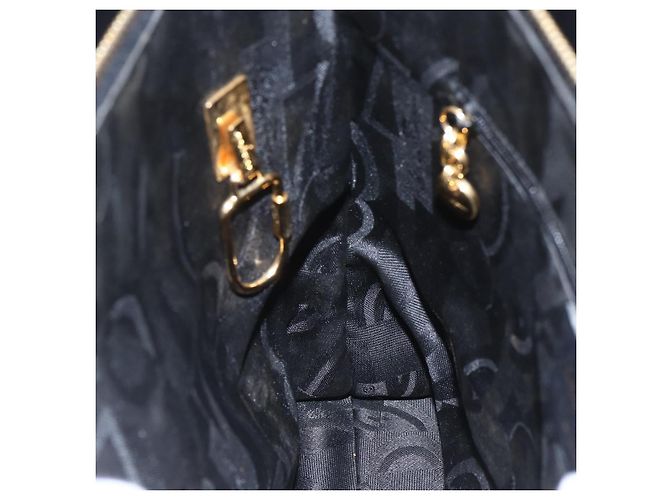 Borsa a Spalla Gancini in Pelle Nera e Oro Auth 161284 di Salvatore Ferragamo Nero D'oro - vista 19