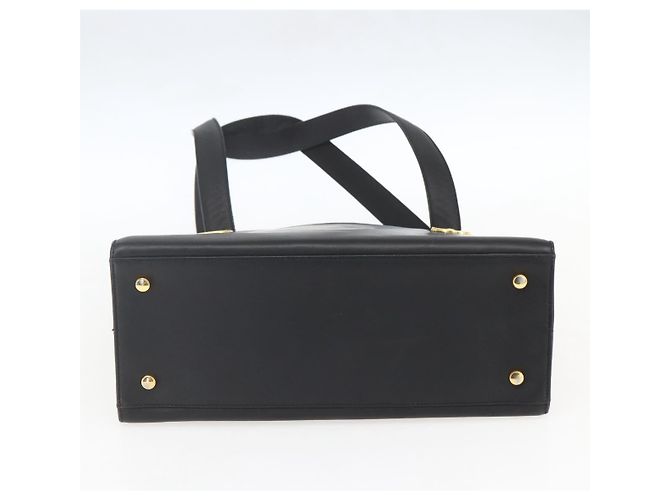 Borsa a Spalla Gancini in Pelle Nera e Oro Auth 161284 di Salvatore Ferragamo Nero D'oro - vista 5