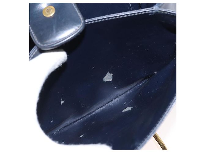 Céline Borsa a Spalla CELINE in Pelle Blu Navy Oro Auth 160702 D'oro - vista 12