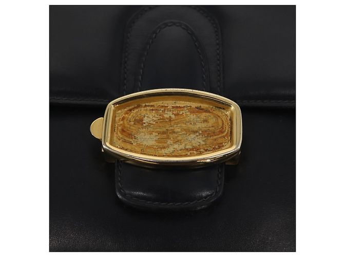 Céline Borsa a Spalla CELINE in Pelle Blu Navy Oro Auth 160702 D'oro - vista 17