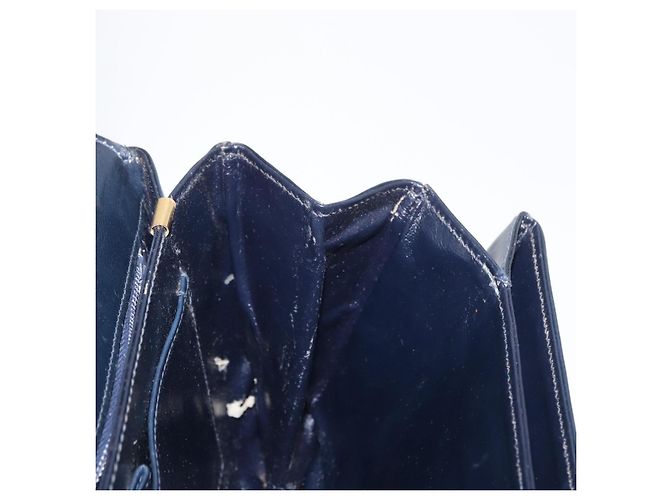 Céline Borsa a Spalla CELINE in Pelle Blu Navy Oro Auth 160702 D'oro - vista 19