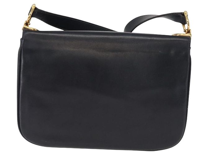 Céline Borsa a Spalla CELINE in Pelle Blu Navy Oro Auth 160702 D'oro - vista 2