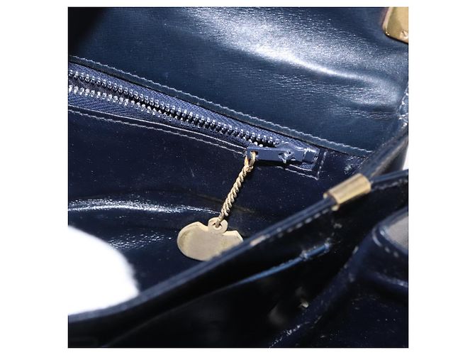 Céline Borsa a Spalla CELINE in Pelle Blu Navy Oro Auth 160702 D'oro - vista 21