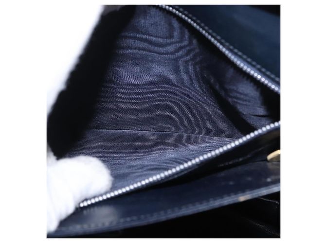 Céline Borsa a Spalla CELINE in Pelle Blu Navy Oro Auth 160702 D'oro - vista 22