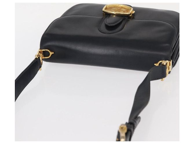 Céline Borsa a Spalla CELINE in Pelle Blu Navy Oro Auth 160702 D'oro - vista 6