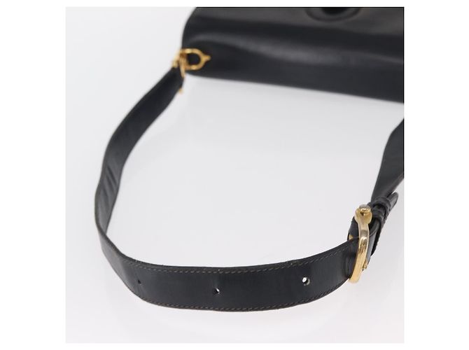Céline Borsa a Spalla CELINE in Pelle Blu Navy Oro Auth 160702 D'oro - vista 7