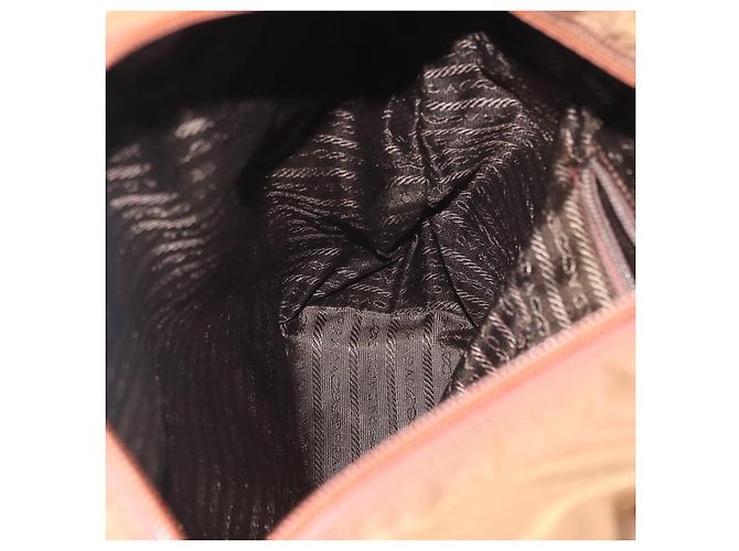 Borsa Tote PRADA in nylon marrone oro Auth 161781 D'oro - vista 20
