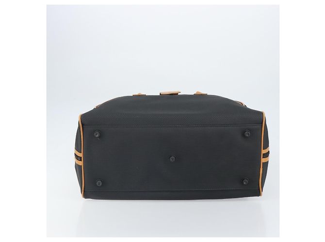 Saint Laurent Borsa Boston in tela PVC nera marrone oro Auth 158370 Nero D'oro - vista 5
