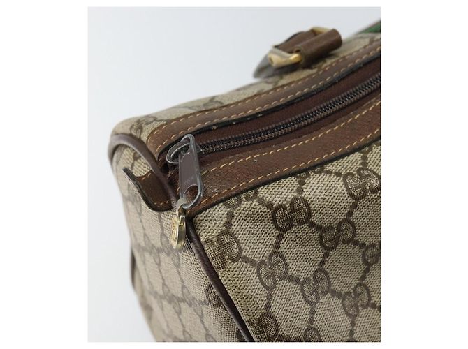 Bolsa de mão Gucci GG Supreme Web Sherry Line PVC Bege Ouro 24 012 3842 Auth 161028 Dourado - vista 10