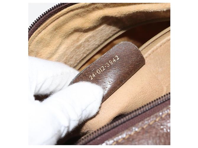 Bolsa de mão Gucci GG Supreme Web Sherry Line PVC Bege Ouro 24 012 3842 Auth 161028 Dourado - vista 12