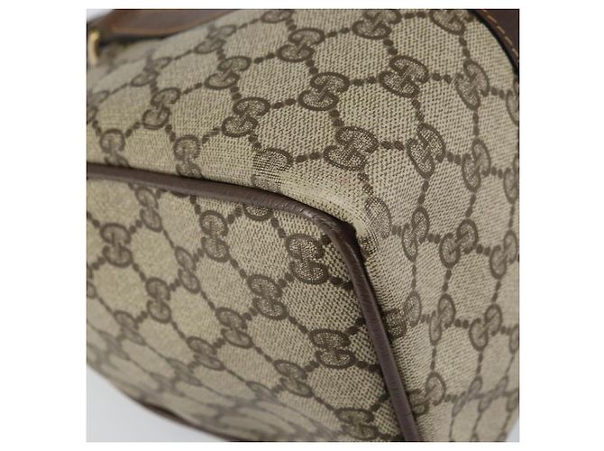 Bolsa de mão Gucci GG Supreme Web Sherry Line PVC Bege Ouro 24 012 3842 Auth 161028 Dourado - vista 14