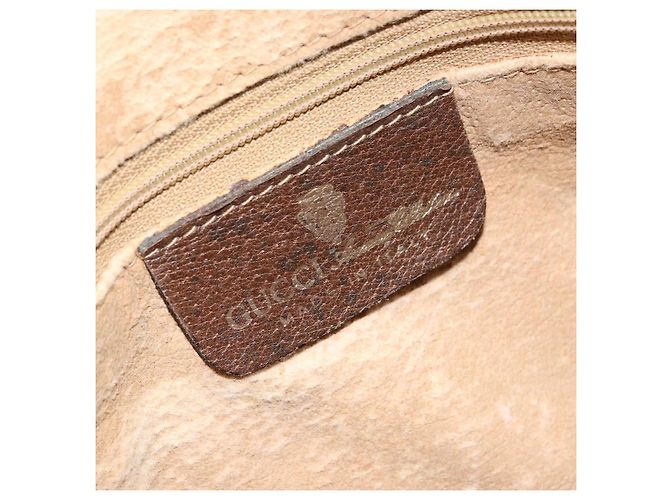 Bolsa de mão Gucci GG Supreme Web Sherry Line PVC Bege Ouro 24 012 3842 Auth 161028 Dourado - vista 18
