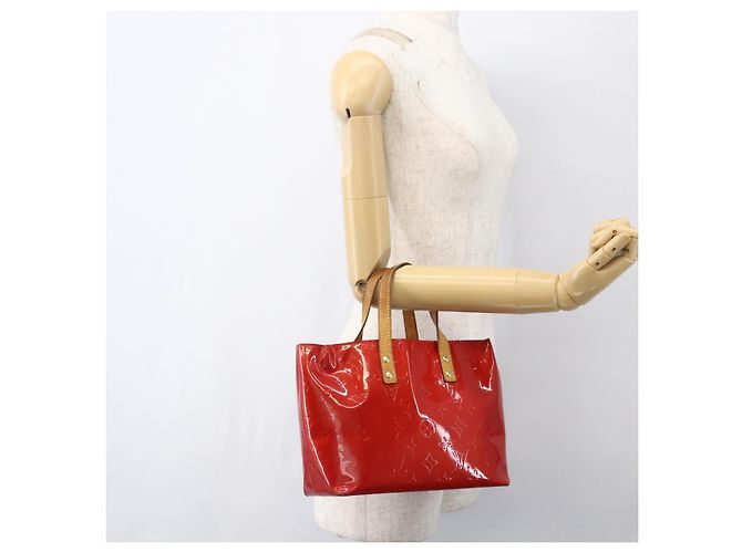 LOUIS VUITTON Monogram Vernis Reade PM Borsa a Mano Rossa M91088 LV Auth hk3277 Rosso - vista 21