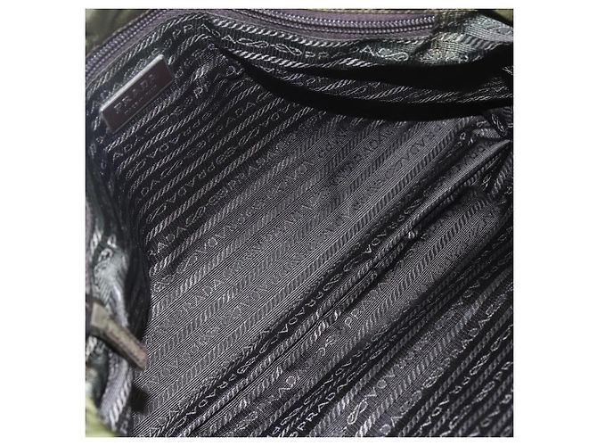 PRADA Tote Bag aus Nylon Khaki Silber authentisch 161778 - Ansicht 10