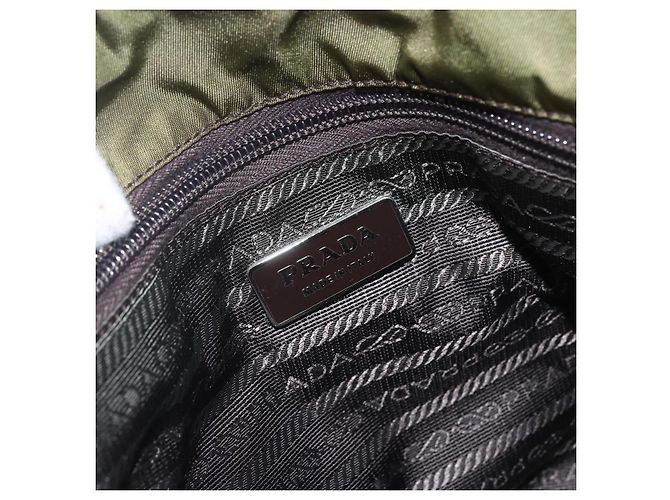 PRADA Tote Bag aus Nylon Khaki Silber authentisch 161778 - Ansicht 19
