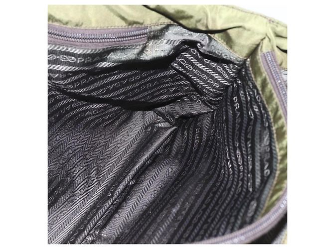 PRADA Tote Bag aus Nylon Khaki Silber authentisch 161778 - Ansicht 20