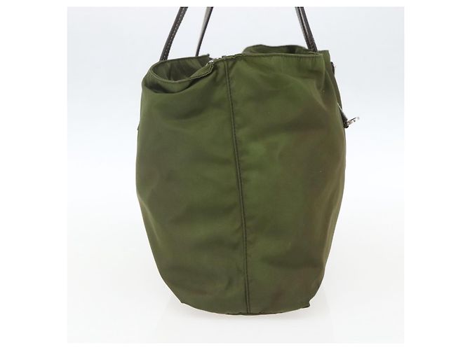 PRADA Tote Bag aus Nylon Khaki Silber authentisch 161778 - Ansicht 3