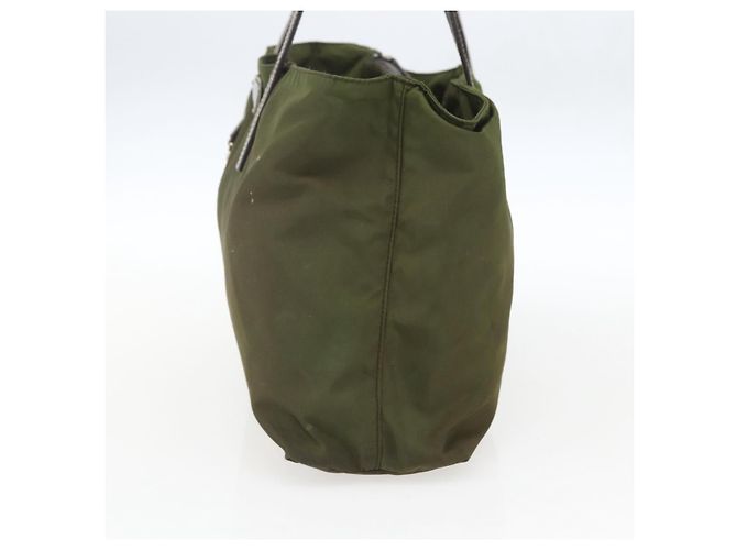 PRADA Tote Bag aus Nylon Khaki Silber authentisch 161778 - Ansicht 4