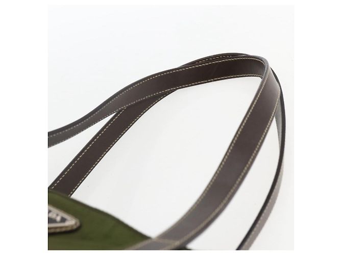 PRADA Tote Bag aus Nylon Khaki Silber authentisch 161778 - Ansicht 8