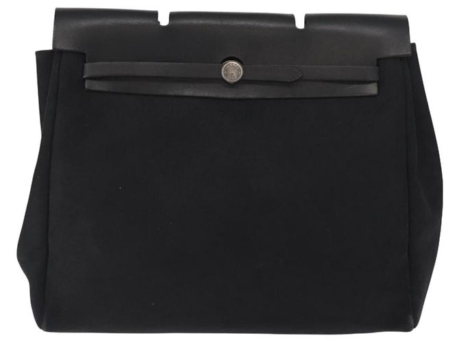 Hermès HERMES Borsa a Mano Herbag MM Tela Pelle Nera Argento Auth gh1501 Nero - vista 13