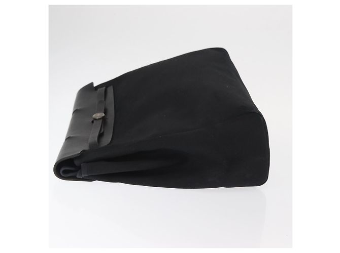 Hermès HERMES Borsa a Mano Herbag MM Tela Pelle Nera Argento Auth gh1501 Nero - vista 4