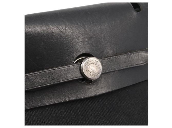 Hermès HERMES Borsa a Mano Herbag MM Tela Pelle Nera Argento Auth gh1501 Nero - vista 9