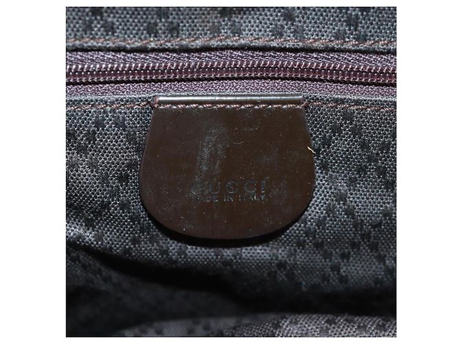 Zaino in nylon marrone e argento GUCCI Bamboo 003 1119 0016 Auth 161351 - vista 27