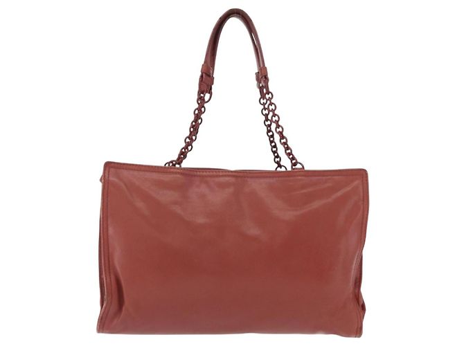Borsa a Spalla in Pelle Bottega Veneta con Catena Rossa Auth 161765 - vista 13