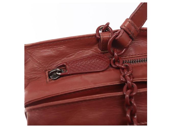 Borsa a Spalla in Pelle Bottega Veneta con Catena Rossa Auth 161765 - vista 17