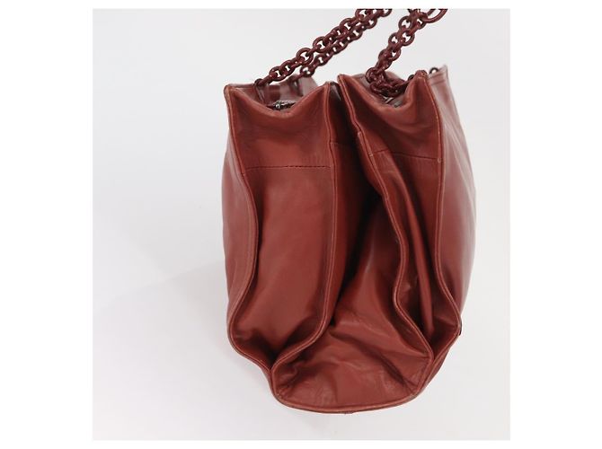 Borsa a Spalla in Pelle Bottega Veneta con Catena Rossa Auth 161765 - vista 4