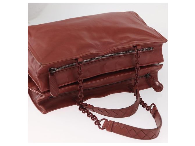 Borsa a Spalla in Pelle Bottega Veneta con Catena Rossa Auth 161765 - vista 6