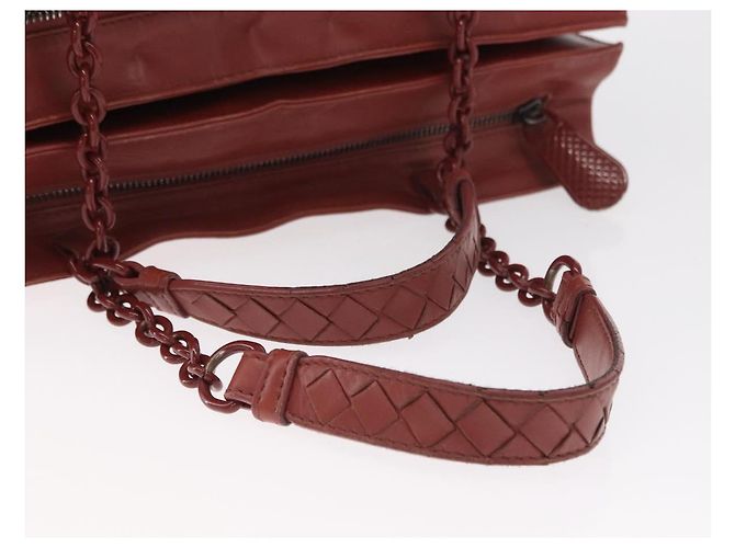 Borsa a Spalla in Pelle Bottega Veneta con Catena Rossa Auth 161765 - vista 7