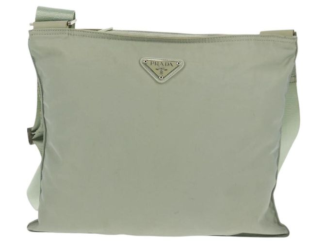Borsa a Spalla PRADA in Nylon Grigio Auth 160842 Marrone - vista 13